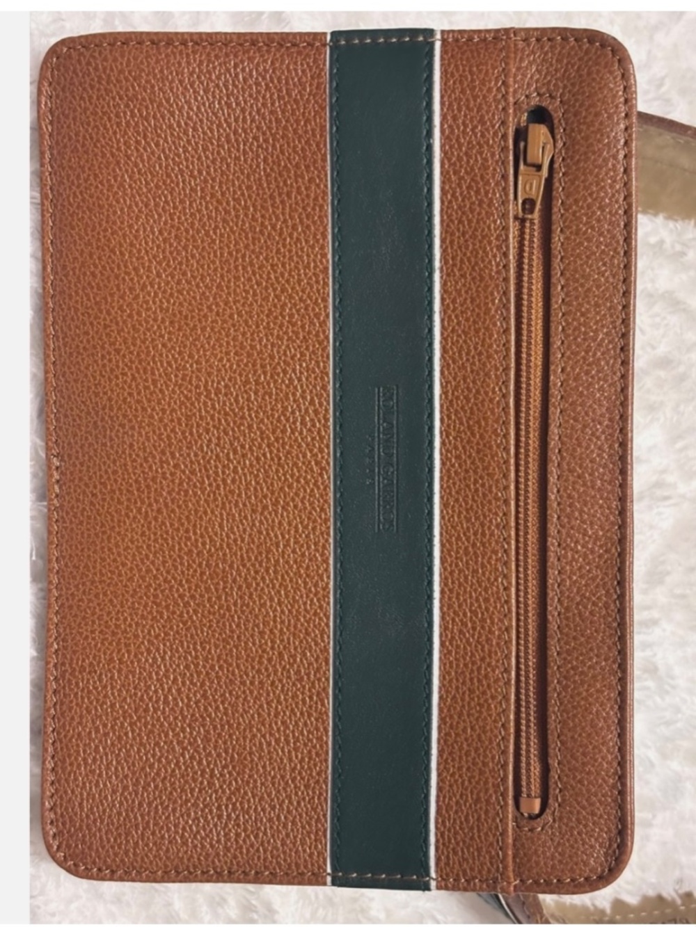 Rolland Garros Le Tanneur Leather Belt Bag Tan/Green - Picture 8 of 10